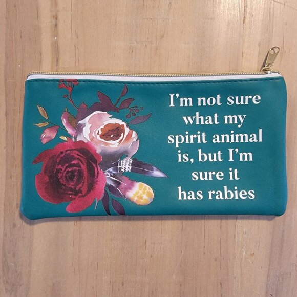 Funny Cosmetic‎ Bag Ever Ellis My Spirit Animal Has Rabies NWOT - Picture 1 of 6